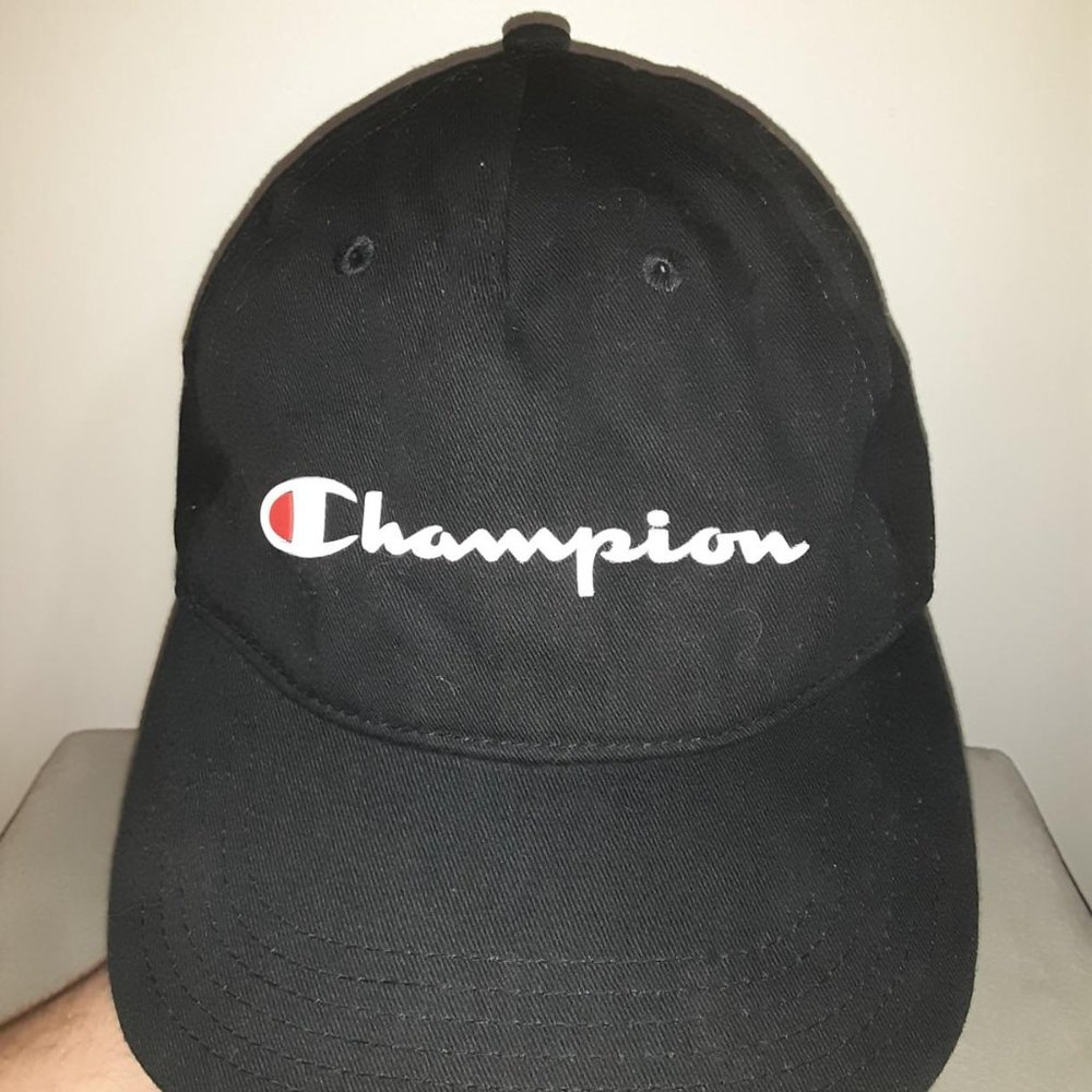 Champion Men's Black Logo Cap